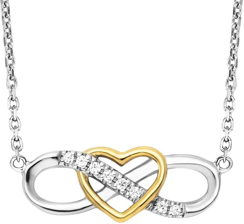 Julie Julsen Damen Schmuck Halskette mit Anhänger aus rhodiniertem 925 Sterling Silber| Silber-Kette als Geschenk für Frauen und Mädchen zum Geburtstag, Jahrestag, Hochzeitstag, Weihnachten…