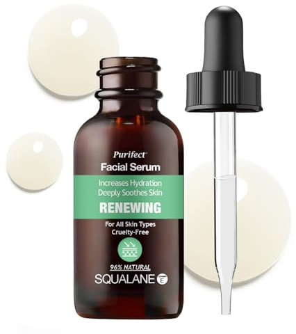 Purifect Renewing Squalane Facial Serum, Helps Increase Hydration and Deeply Soothes Skin, With Arginine and Vitamin E Oil, Suitable for All Skin Types 30ml