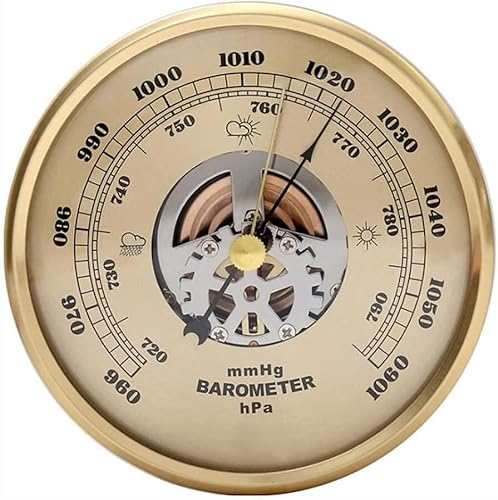 OUSIKA Barometer, traditionelle Wetterstation, traditionelle Wetterstation, traditionelles Barometer, analoge Wetterstation, Wetterbarometer, 108-mm-Angelbarometer, Skelett-Perspektivbarometer Baromet