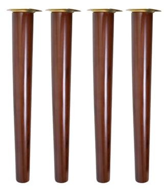 4X Holz Möbelfüße Schräg Konisch Möbelfüße Massivholz Ersatz Tischbeine, mit Montageplatte Gummipads für Sofa Bett Schrank Couch Stuhl (70cm,walnut-vertical)