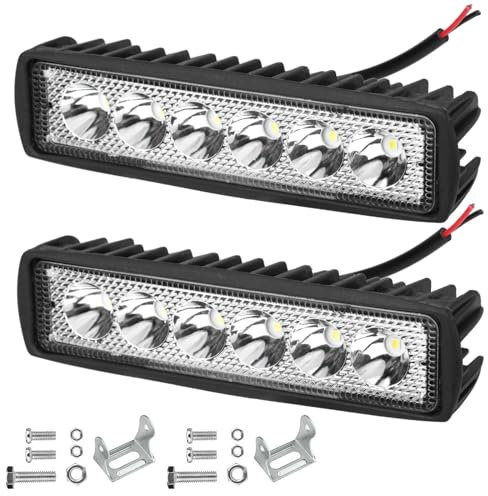 ALFFREUDE 2 x LED Arbeitsscheinwerfer 18W, 12V 24V LED Scheinwerfer, Zusatzscheinwerfer Motorrad, IP67 Wasserdicht Rückfahrscheinwerfer für SUV, UTV, ATV, Truck, Traktor, Offroad