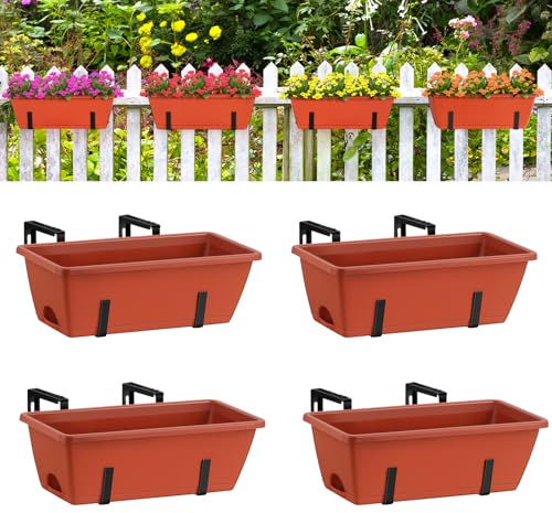 Macetas de ventana de 17 pulgadas con soportes ajustables