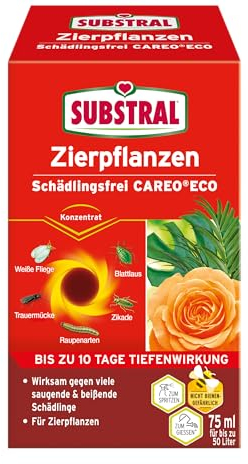 Substral Zierpflanzen Schädlingsfrei Careo Eco Konzentrat, 75 ml, gegen Weiße Fliege, Blattlaus, Trauermücke, Zikade, Raupenarten, u.a.
