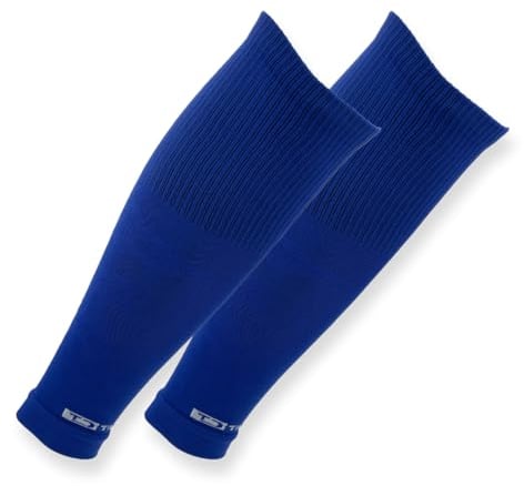 Tapedesign - TUBES PRO 1 Paar Fußball Stutzen (ohne Socken) Blau für Damen, Herren & Kinder - Fussball Sleeves für Schienbeinschoner - Fussball-Stutzen Knie lang - Fußball-Strümpfe (One-Size)