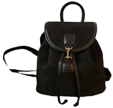 YIMAIWLX Cityrucksack Damen Damen Leder Rucksack Handtasche Vintage Daypack Kleiner Leder Rucksack Handtasche Damen Umhängetasche Arbeitstasche-schwarz