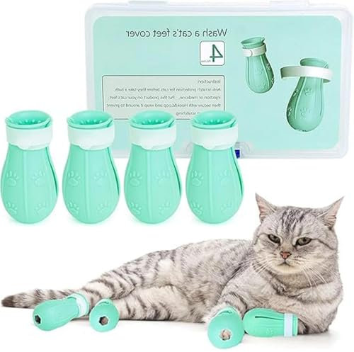 JYTDBCSProtect Your Furniture with Cat Claw Covers 4pcs - Adjustable Silicone Cat Shoes Accessories for Claw Care