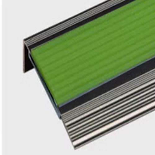 ZIUSFAC Leuchtend Treppenprofil 100cm Treppenkantenprofil Aluminium Treppenkante Treppenwinkel Mit Nachleuchtend Gummistreifen, Fluoreszierende Stufenkantenprofil Für Treppenstufen Innen(Champagne,60m