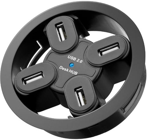 SM-PC® 4port USB Einbau-Hub Desk Schreibtisch (80mm Einbauöffnung) #214