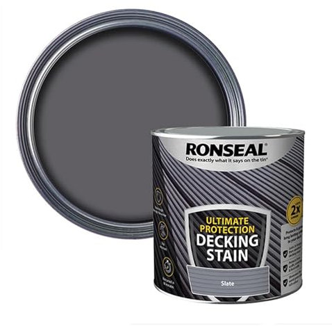 AOC24 - Decking Stain Paint Slate 2.5L - Slip Resistant Ultimate Protection - Use On Exterior Hardwood Softwood Paint - Protects from Scuffs, Scratches and Foot Traffic