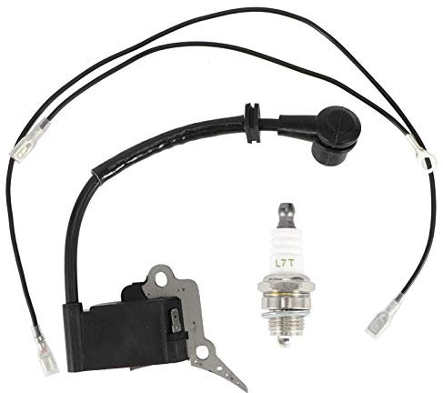 Electric Chainsaw Ignition Coil Set, Rubber Aluminum Alloy Ignition Coil With Sparking Plug Cables, Fit for Zenoah/Timberpro/Lawnflite Chainsaw Spare Parts