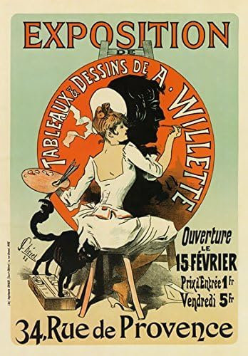 Vintage French Art Exhibition A. Willette France Advertising Poster Re-Print (A4 210 x 297mm)