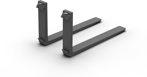 Lot de 2 dents de fourche FEM3/ISO3 pour porte-fourche, fourche à palette, chariot élévateur, chargeuse sur pneus, tracteur (ISO3B - 120 x 50 - 1200 mm - 5000 kg)