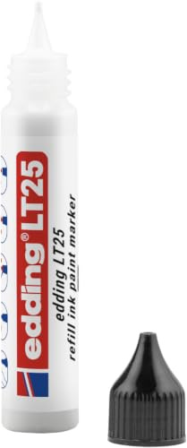 edding LT 25 Nachfülltinte Lackmarker – weiß – 25 ml – mit Tropfenspender | zum schnellen Nachfüllen fast aller Paint Marker – Refill Set, Auffüllen statt Wegschmeißen