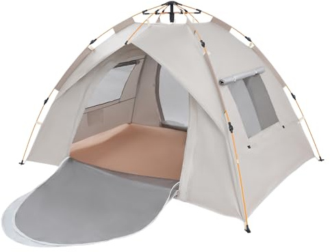 Pop Up Zelt 3 Personen Automatisch Aufbauen - Wasserdichtes Kuppelzelt für Camping & Festival - Atmungsaktives Zelt mit UV Schutz für 2-3 Personen, 3 Jahreszeiten