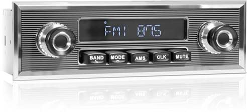 Ricevitore autoradio retrò con Bluetooth: singolo DIN vintage stereo per veicoli classici - AM FM USB AUX preimpostato EQ uscita subwoofer