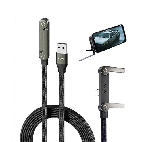 Chargestand 2-in-1 Cable,65W Fast Charging Cable USB A to USB C,Holder Charger Cable with Stand,Charging Cables,High-Speed Charger Cord for Smartphones (USB A to Type C)