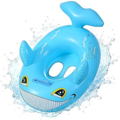 ZesGlyxyr Hai Schwimmring, Aufblasbare Schwimmreifen, PVC Cartoon Aufblasbarer Schwimmring, Schwimmreif Kinder, Strandspielzeug Wasserspielzeug für Pool und Strand Party - Blau