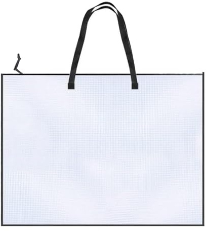Classeur A2 - 63 x 47,1 cm - Organiseur de poster - Classeur transparent avec grille - Avec poignée et fermeture éclair - Sac de transport pour œuvres d'art