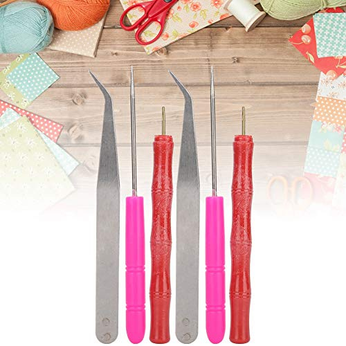 Sonew 2 Set Quilling Tool Kits med Handrullad Penna, Pincett och Slitsad Penna - för Hantverk (PVC + rostfritt stål)