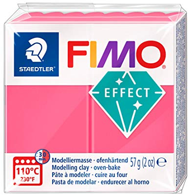 STAEDTLER 8020-204 - Fimo Effect Normalblock, 57 g, rot transluzent