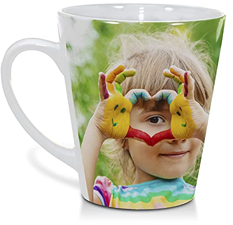LolaPix Tazas Personalizadas. Taza Personalizada con Foto. Tazas Desayuno Originales. Regalos Personalizados con Foto. Taza cónica Blanco.Taza cerámica 300ml