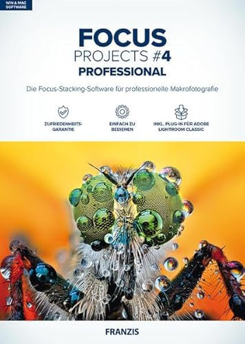FRANZIS FOCUS projects 4 professional |Focus-Stacking leicht gemacht | für Windows PC und Mac |CD-ROM