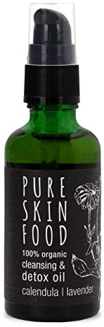 Bio Cleansing & Detox Öl von PURE SKIN FOOD, reinigt porentief, spendet Feuchtigkeit, 100% bio-zertifizierte Inhaltsstoffe & vegan, 50 ml