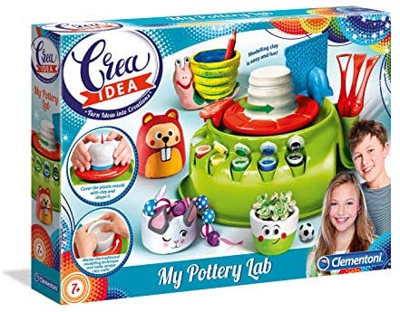 Clementoni - Créer Une idée - My Pottery Lab, Atelier de Céramique avec Tour Électrique PE Enfants 7+ Ans, 15236