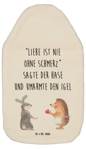 Mr. & Mrs. Panda Wärmflasche Hase Igel - Geschenk, Gute Laune, Liebeskummer Geschenk, Bettflasche, Tiermotive, Tiere, Kinderwärmflasche, Wärmflasche
