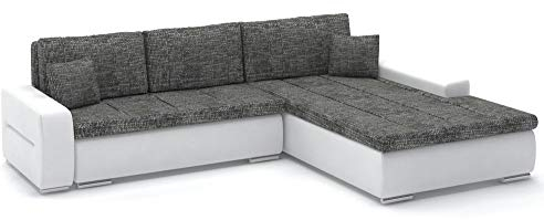 Sofini Wohnlandschaft Toronto 240/200 mit Schlaffunktion! Eckcouch mit Bettkästen! Best Wohnlandschaft! (Lawa 17+ Soft 17 Rechts)