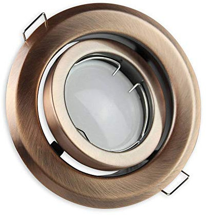 LED Einbaustrahler bronze 5 Watt warmweiß super flach 230V - Einbauleuchte schwenkbar und dimmbar 80-85mm Bohrloch - Deckeneinbaustrahler Deckenspot Deckeneinbauleuchte Einbauleuchte
