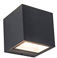 LED Außenwandleuchte GEMINI, moderne mini Wandlampe aus Aluminium in Anthrazit, Außenlampe, 850 Lumen, neutralweißes Licht 4000K, eckige Wandleuchte mit Up- & Down-Effekt