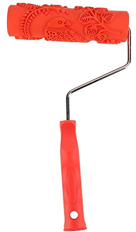 Prägetextur Wanddruck Pinsel, DIY Gemusterte Farbroller Dekorative Gummiwalze mit Kunststoffgriff Relief Roller Werkzeug (Modell EG343T)