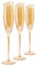 Beasea Crystal Champagne Flutes, 6 oz Set of 3 Champagne Glasses Hand Blown Crystal Flutes Glasses Wine Glasses for Wedding Anniversary - Amber