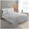 Luxury Flannel Plain Super King Sheet Wrinkle Free Flat Bedding Super Soft Bed Top Breathable Hypoallergneic Bed Sheets, Grey