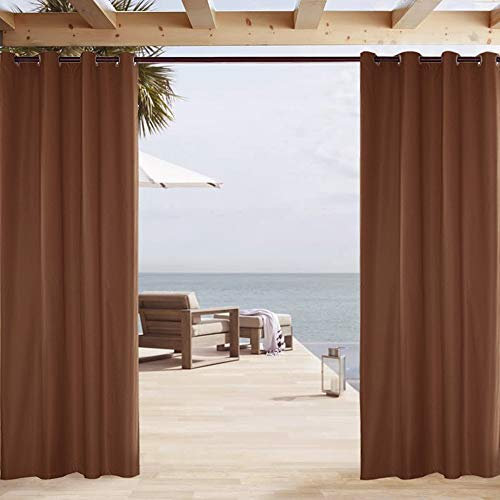 ele ELEOPTION Tenda Impermeabile per Esterni, con Occhielli, Protezione UV, per Portico Anteriore, Pergola Cabana Patio Coperto Gazebo, Dock e Casa in Spiaggia (4 pezzi, 137 X 275cm, Marrone)
