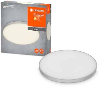 LEDVANCE LED Wand-und Deckenleuchte, Rahmenlose Panel Leuchte für Innen, Warmweiß (3000K), 19W, Rund mit 300mm Durchmesser, PLANON FRAMELESS ROUND