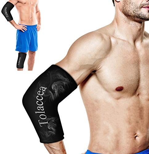 Poche de Glace Genou ou Coude pour Thérapie chaude et froide, Poche de froid flexible de manchon de compression froid Gel réutilisable pour soulager la douleur au coude(Noir, XL)(1 Pièce)