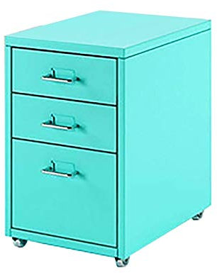 Aktenschrank Hängemappen 3 Schublade, Datei Schublade mit Rollen, Aktenschubladen Metall for Bunte Büromöbel (Color : Blue, Size : 3)