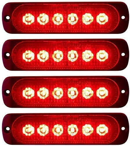LED-Seitenmarkierungsleuchten, Seitenmarkierungs-LED-Leuchten 4PCS 6 LED Auto Car Truck Trailer Caravan Seitenmarkierungsleuchte 12V 24V (Rot)