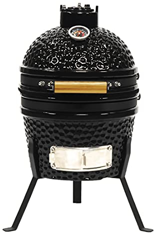 VESSILS 24,9 cm W Kamado Holzkohlegrill - Robuster Keramikgrill Smoker und Bräter mit integriertem Thermometer und Edelstahlrost