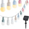 Solar Lichterkette Außen, Girlande, 10 Pastell Glühbirnen LED 3.8M für Innen & Aussen, für Garten, Balkons, Partys, Hochzeiten, Kinder, Zimmersdekorationen, Feste, Eingebauter Lichtsensor (Warmweiß)
