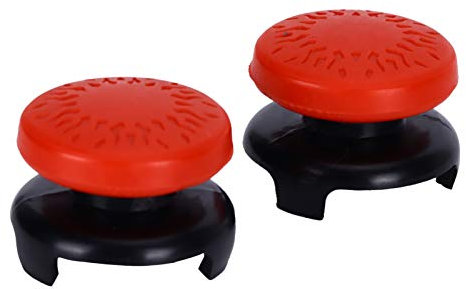 Mxzzand 2Pcs Thumbstick Soft Silicone Cover Grip Stick Joystick Controller Cap with ABS and Silicone for PS5(red)