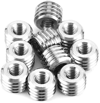 10 Stück selbstschneidender Gewindeeinsatz, 6 mm Innengewinde M4 X 0,7 mm, Außengewinde M8 X 1,25 mm Gewindeeinsätze Schraube