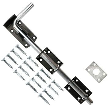TERF® Heavy Duty Garage Door Bolt 300mm (12 inch) Including Fixing Screw Garage Door Drop Down Bolts Use for Garage Door Garden Gate Lock Shed - Pack of 1