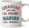 MUGFFINS Tazas para MARIDO/ESPOSO - En Español - Gracias por ser el mejor - 11 oz / 330 ml - Regalo original y divertido