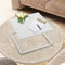 GOPLUS Table Basse Faux Marbre,Table Basse Salon Rectangulaire, Panneau de Particules,Moderne Simple Charge 45KG,70x70x40CM(Blanc)
