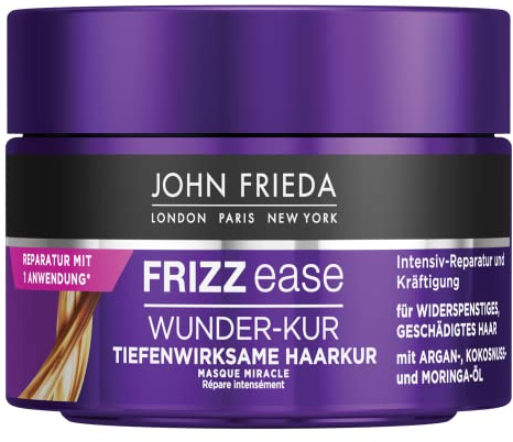 John Frieda Vorteilspack Wunderkur - Inhalt: 2 x 250 ml - Haarkur Doppelpack - Frizz Ease Serie