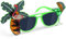 flintronic Sunglasses Novelty Fun Party Glasses Fashion Glasses, 1 Pack for Pool Party, Birthday Party, Beer Party, Makeup Costume Party, Hawaiian Themed Party Photo Props (Green Flower And Bird)