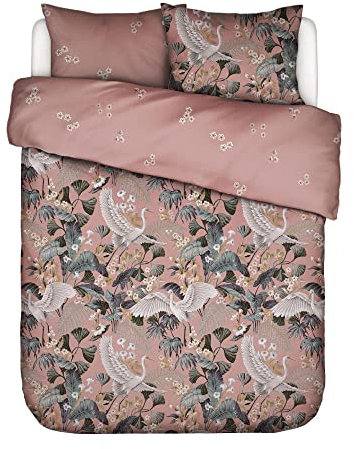 ESSENZA Bettwäsche Diem Antique pink,200x200 + 2X 80x80 cm, 100% Bio-Baumwollsatin (GOTS), Blumen